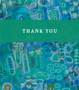 Green Blue Abstract Top Bat Mitzvah Thank You